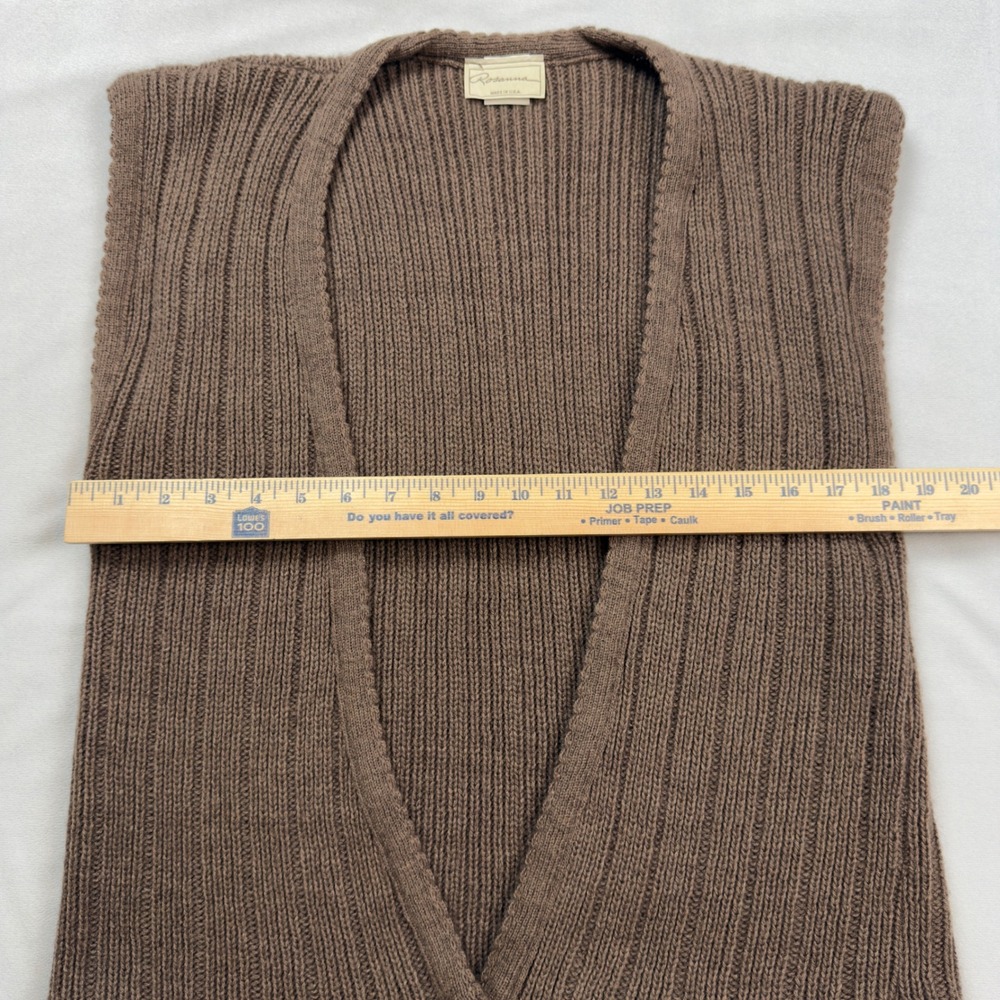 Vintage Rosanna Brown Mohair Blend Ribbed Knit Sweater Vest Tie Front Small USA - Picture 4 of 8